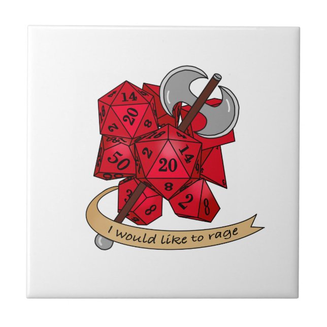 Barbarian Dice Design Ceramic Tile (Front)