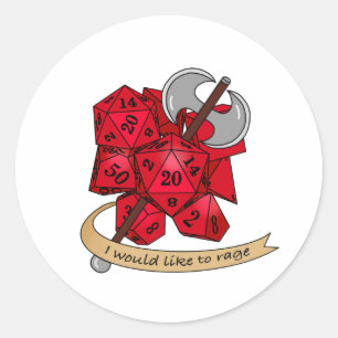 Barbarian Dice Design  Classic Round Sticker