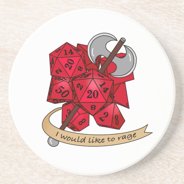 Barbarian Dice Design Coaster (Front)