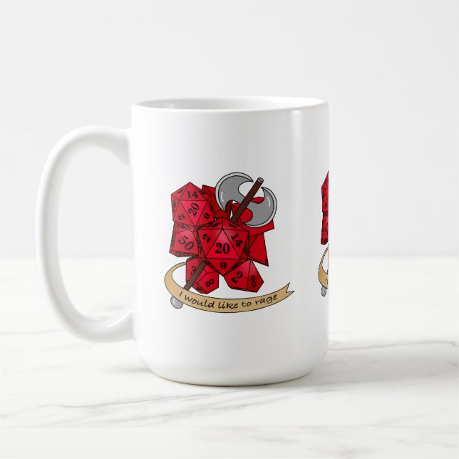 Barbarian Dice Design Coffee Mug (Left)
