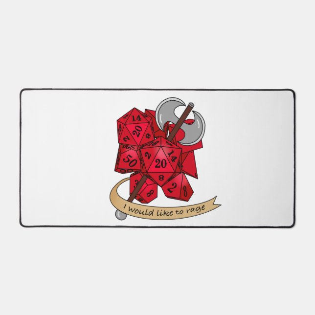 Barbarian Dice Design Desk Mat (Front)