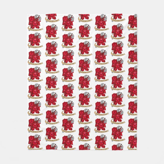 Barbarian Dice Design Fleece Blanket (Front)