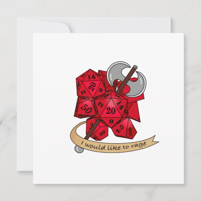 Barbarian Dice Design Holiday Card (Front)