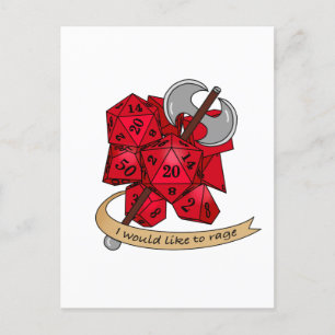 Barbarian Dice Design Holiday Postcard