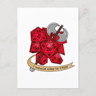 Barbarian Dice Design Holiday Postcard