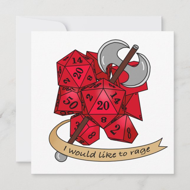 Barbarian Dice Design Invitation (Front)