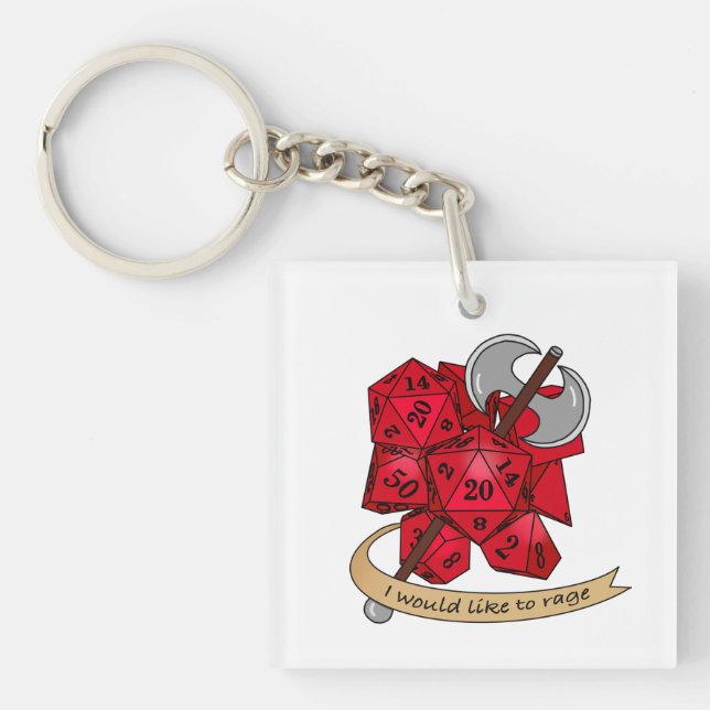 Barbarian Dice Design Key Ring (Front)