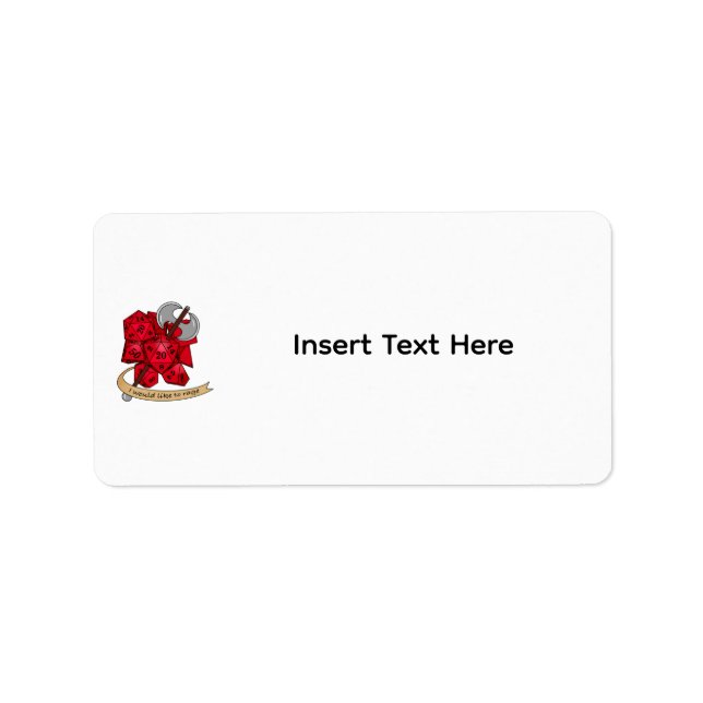 Barbarian Dice Design Label (Front)