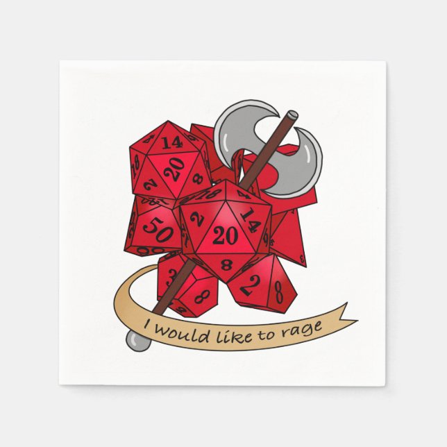 Barbarian Dice Design Napkin (Front)