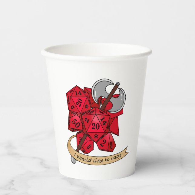 Barbarian Dice Design Paper Cups (Front)
