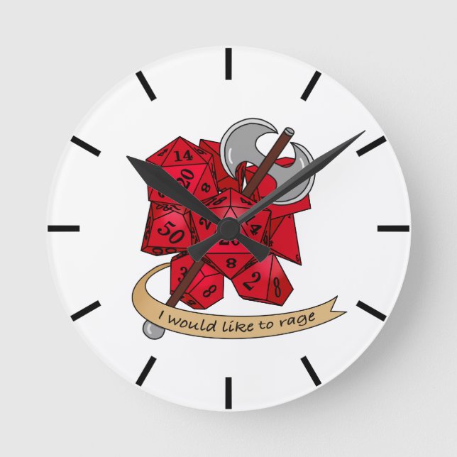 Barbarian Dice Design Round Clock (Front)