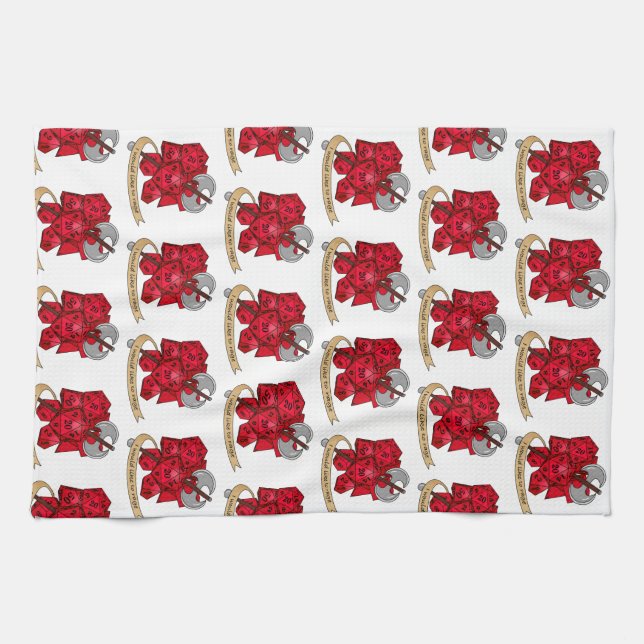 Barbarian Dice Design Tea Towel (Horizontal)
