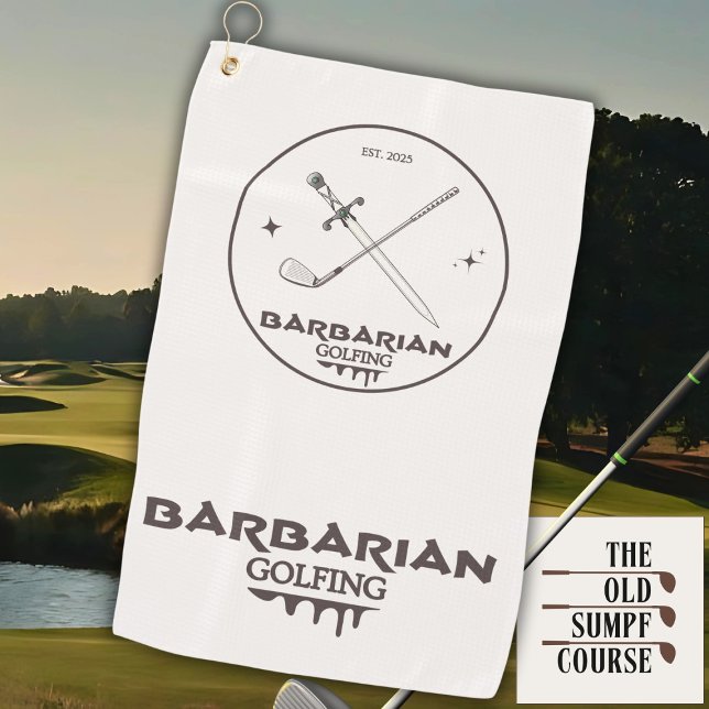 Barbarian Golfing Golf Towel (Creator Uploaded)