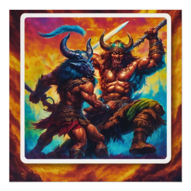 Barbarian King Fight Photo Print (Front)