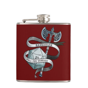 Barbarian roll for damage d20 great axe hip flask