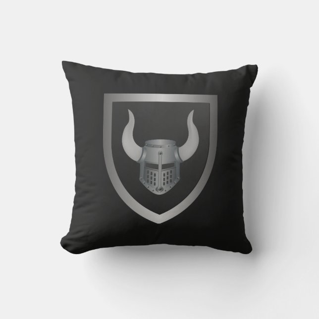 Barbarian Shield Logo – Viking Warrior Emblem  Cushion (Front)