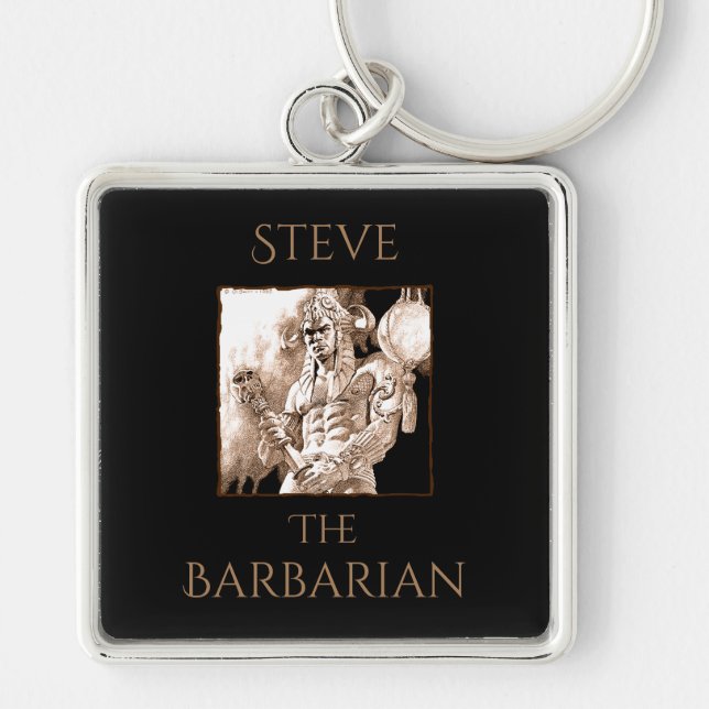 Barbarian Warrior Personalised  Key Ring (Front)