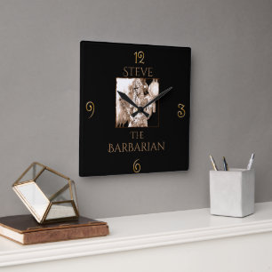 Barbarian Warrior Personalised Square Wall Clock