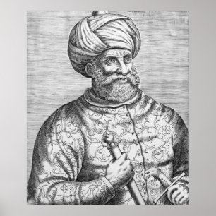 Barbarossa, illustration from Andre Thevet's Poster