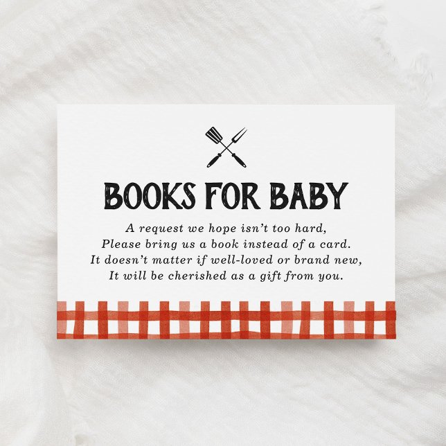 Barbecue Baby Shower Books for Baby Enclosure Card (Creator Uploaded)
