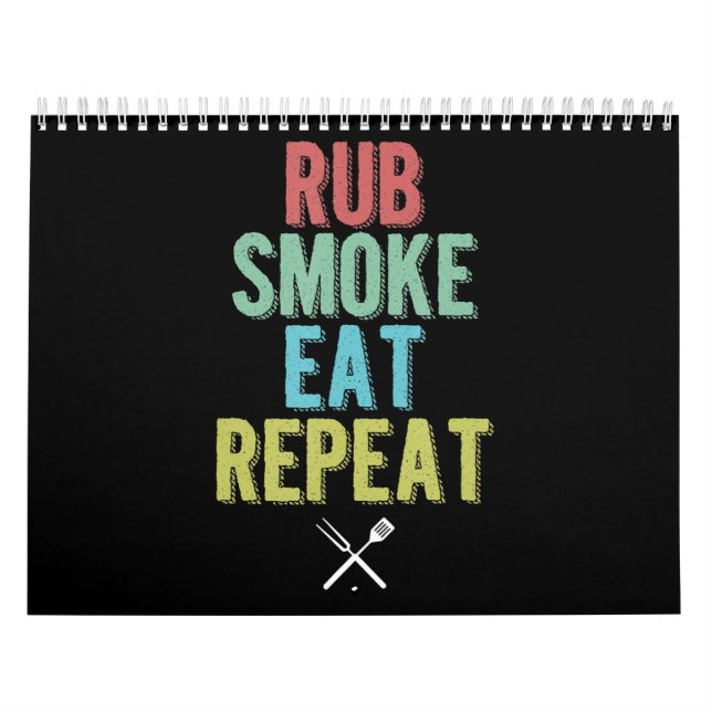 Barbecue BBQ Grill Master Grilling Meat Smoker Calendar (Cover)