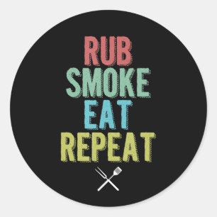 Barbecue BBQ Grill Master Grilling Meat Smoker Classic Round Sticker