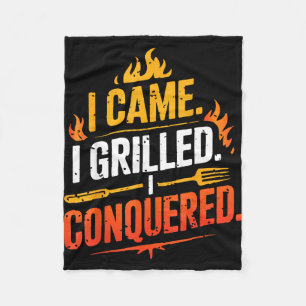 Barbecue bbq joke grill pit master chef smoker dad fleece blanket