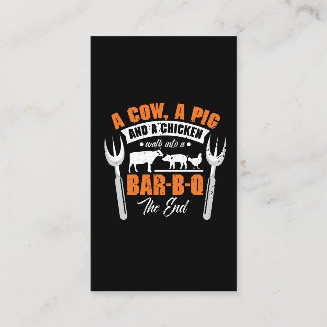 Barbecue BBQ Summer Love Story Grill Business Card (Front)