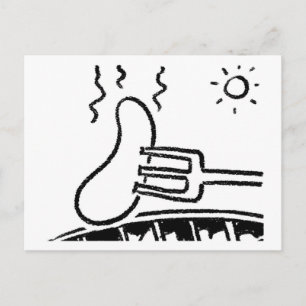 Barbecue Catering Cartoon Design Postcard