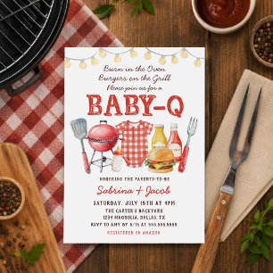 Barbecue Cookout Baby-Q Baby Shower Invitation
