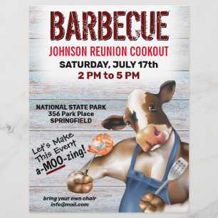 Barbecue Cookout Cow Grilling Shrimp Flyer