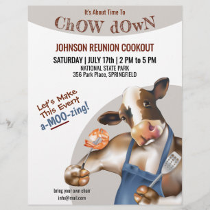 Barbecue Cookout Cow Grilling Shrimp Flyer