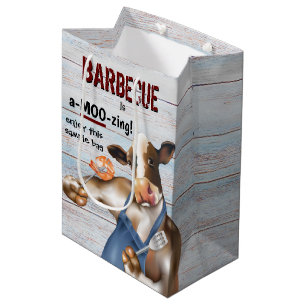 Barbecue Cookout Cow Grilling Shrimp Medium Gift Bag