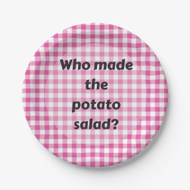 Barbecue Cookout Party Paper Plate Potato Salad (Front)