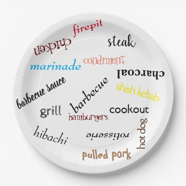 Barbecue Grilling  Paper Plate (Front)