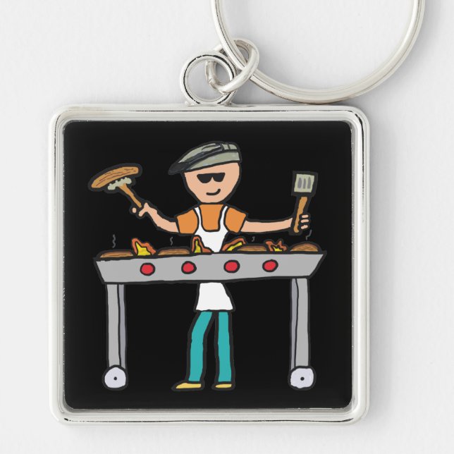 Barbecue Grillmaster BBQ Key Ring (Front)