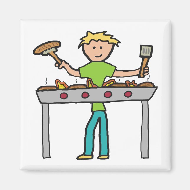 Barbecue Grillmaster BBQ Magnet (Front)