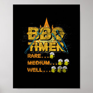 Barbecue Grillmaster Beer Drunk Griller Meat Steak Poster