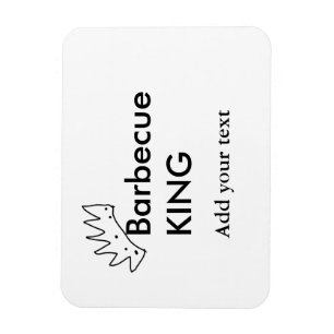 Barbecue king add name text men kitchen bakery magnet