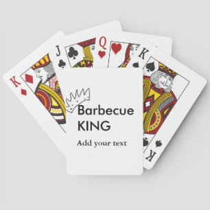 Barbecue king add name text men kitchen bakery  playing cards