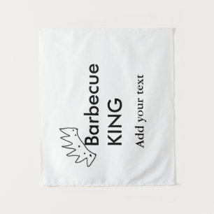 Barbecue king add name text men kitchen bakery  tapestry