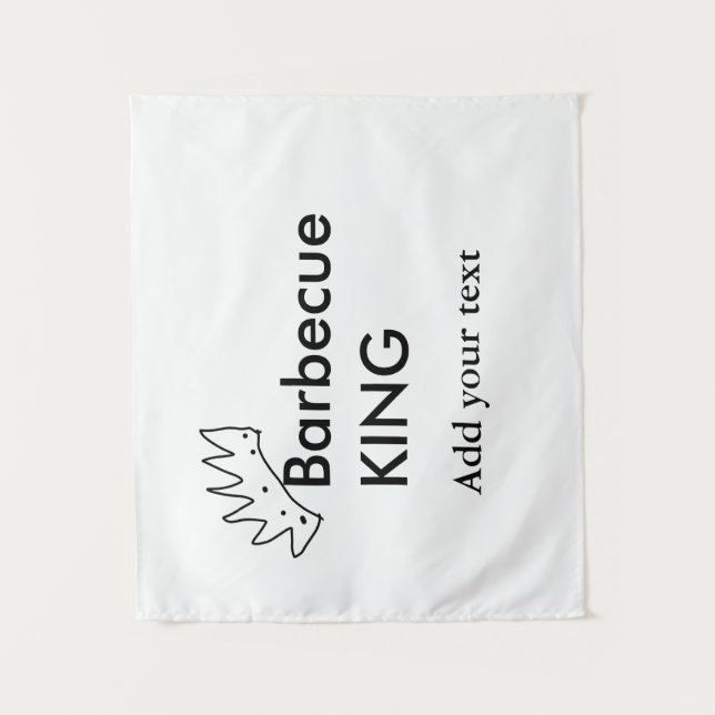 Barbecue king add name text men kitchen bakery  tapestry (Front)