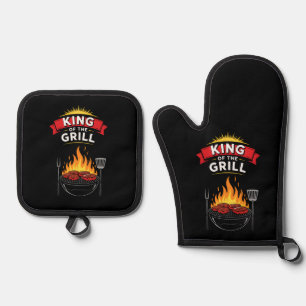 Barbecue King of the Grill Oven Mitt & Pot Holder Set