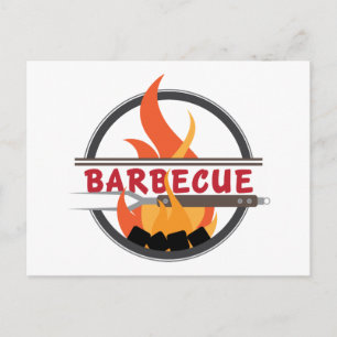 Barbecue Logo Postcard