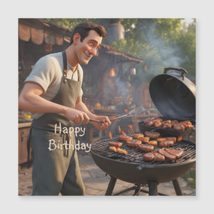 Barbecue Man Magnetic Card