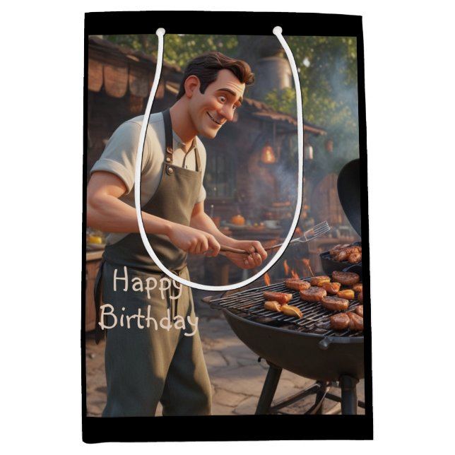Barbecue Man Medium Gift Bag (Front)