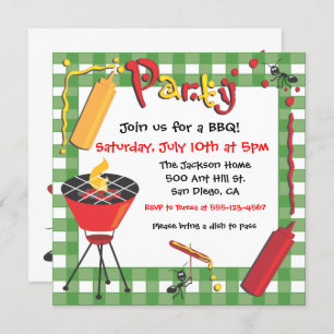 Barbecue Party Invitation with uninvited guests