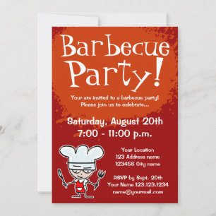 Barbecue party invitations   BBQ invites