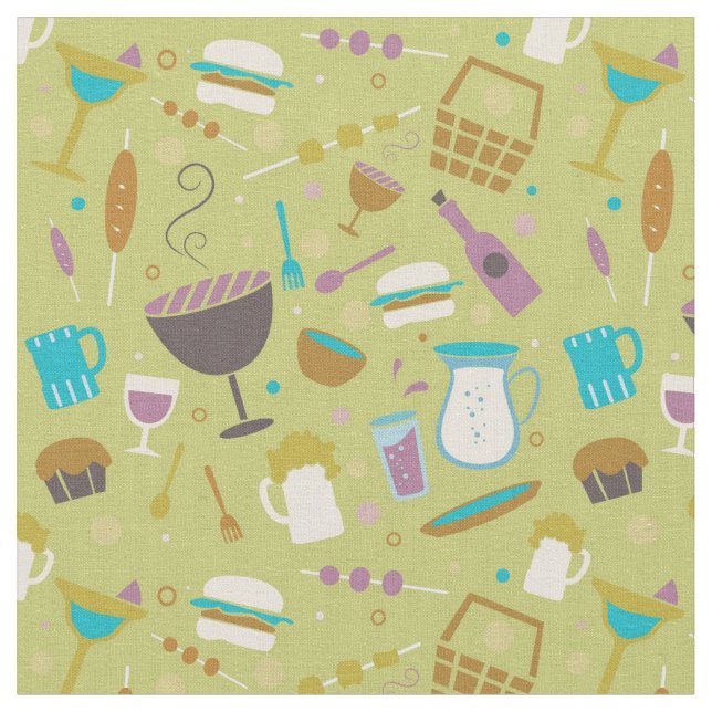 Barbecue Pattern Fabric (Close Up)