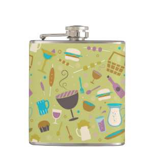 Barbecue Pattern Hip Flask